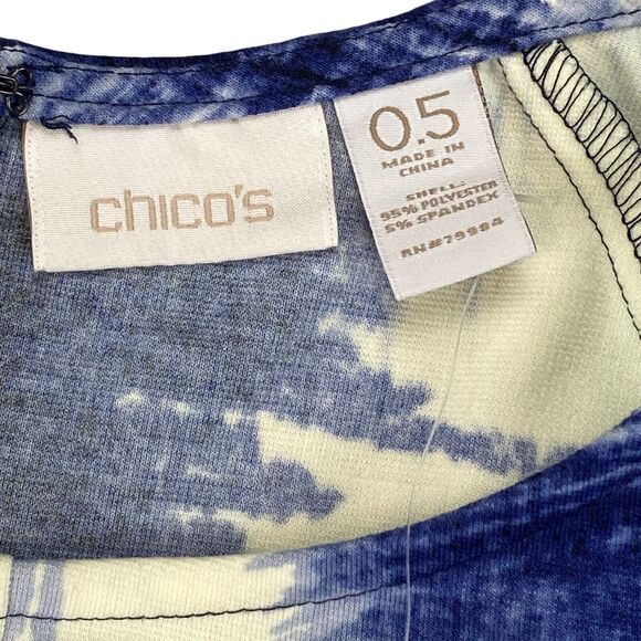 Chico’s Stormy Skies Zooey Dress Womens 0.5 (Small 6) Blue Digital Print - Picture 9 of 16